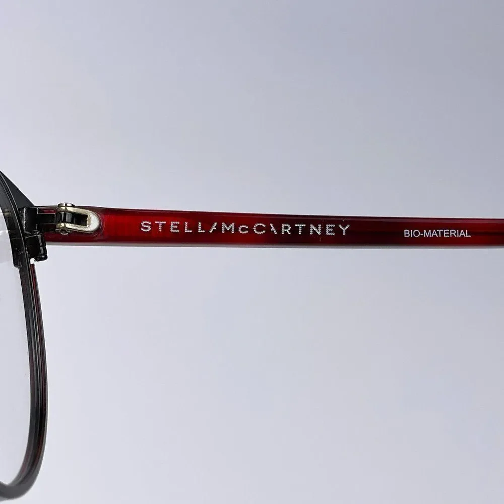 🔥 Stella McCartney SC0145O 004 Eyeglasses Havana Burgundy Metal Oval Women